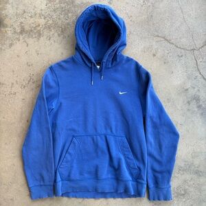 Vintage Nike Swoosh Embroidered Hoodie Men’s Small Blue Y2K